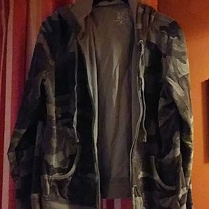 NY&Co velour camouflage zip hoodie